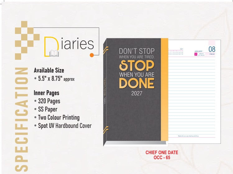 Diary | Hardbound | Chief One Date