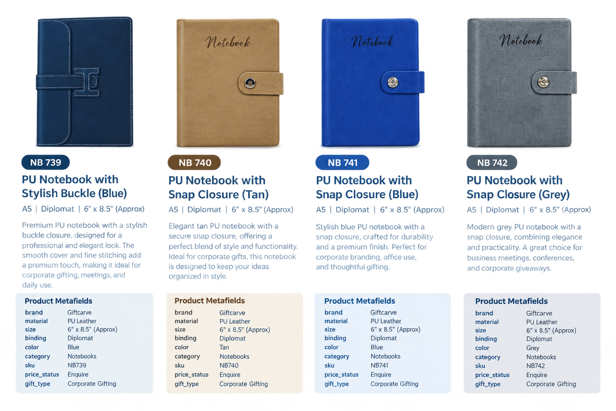 Notebook - PU material binding with loopi