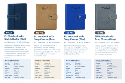 Notebook - PU material binding with loopi